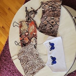 Shein patterned tops sold together ❤️  4 total,  Size XS non smoking home 🏡